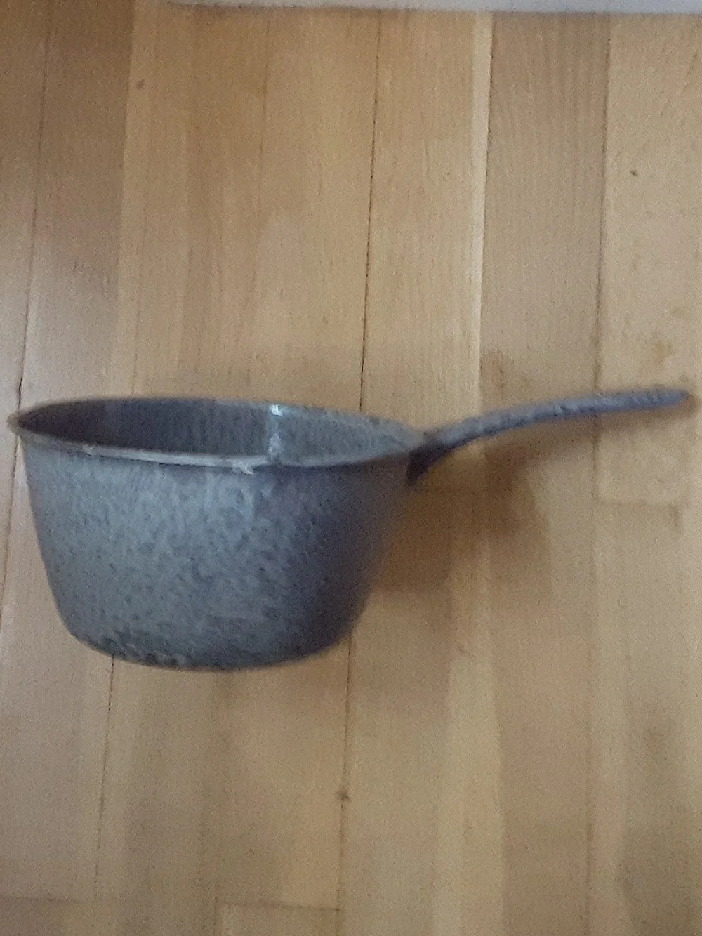 Vintage Grey Graniteware Enamel Sauce Pan Fun Farmhouse
